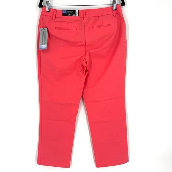 NWT‎ Apt. 9 Modern Fit Straight-Leg Capris Cropped Sunkissed Coral Size 4 - Picture 3 of 10